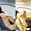 Embroidered Car Window Sunshade UV Protection Rear Side Window Curtain  For Kid Baby Children