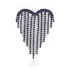 Spille alla moda con nappe lucide a forma di cuore per donna, spille da festa casual da revers, accessorio regalo, multicolore disponibile