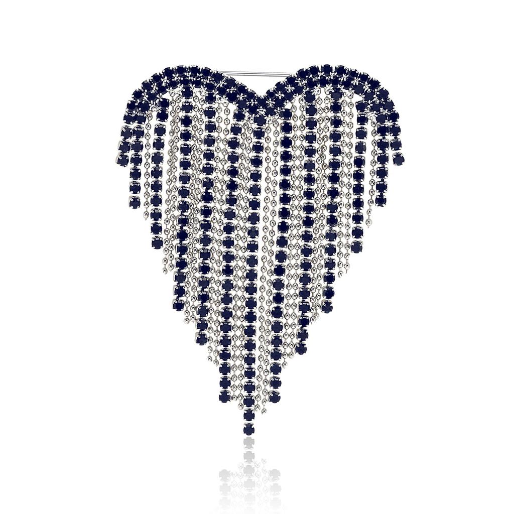 Spille alla moda con nappe lucide a forma di cuore per donna, spille da festa casual da revers, accessorio regalo, multicolore disponibile