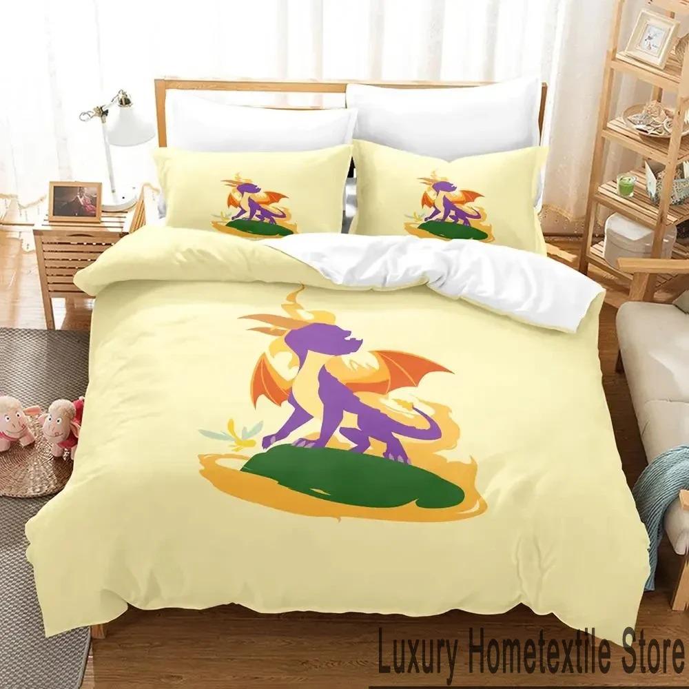 

Cartoon Spyro Reignited Trilogy Bedding Set Duvet Cover Bed Set Quilt Cover Pillowcase Comforter king Queen Size Boys Adult EU Single 135x200cm