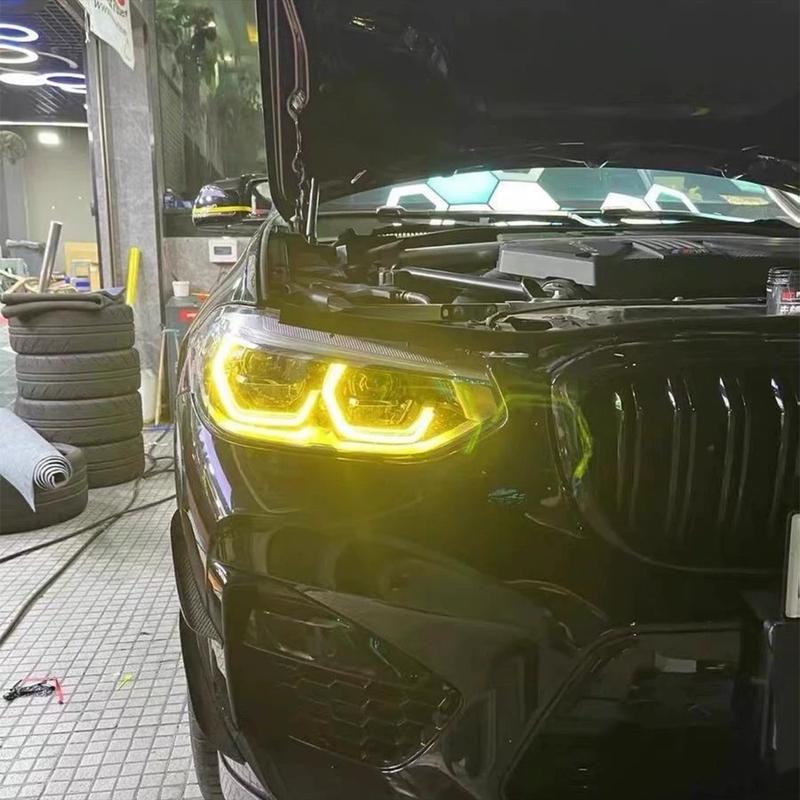 Lemon Yellow DRL LED Modules For BMW G01 X3 G02 X4 F97 X3M F98 X4M CSL Daytime Running Lights Adaptive LED Angel Eyes 7466107