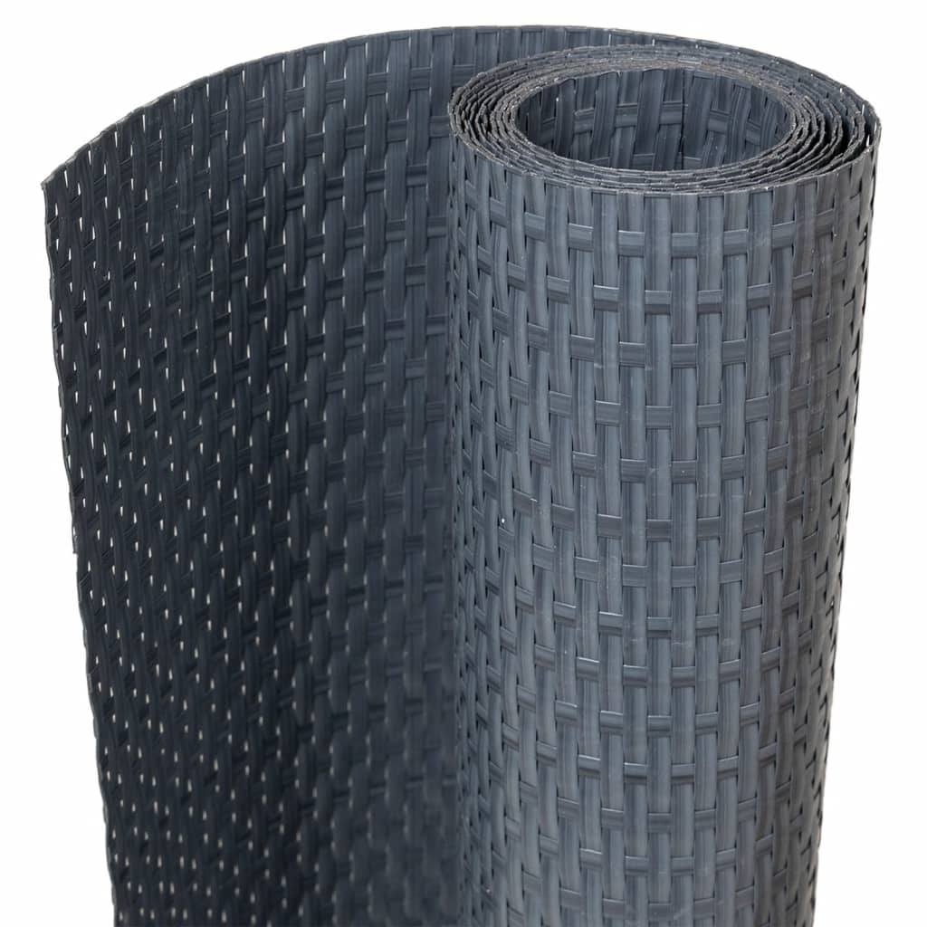 Parawan Balkonowy, Antracytowy, 400X90 Cm, Polirattan