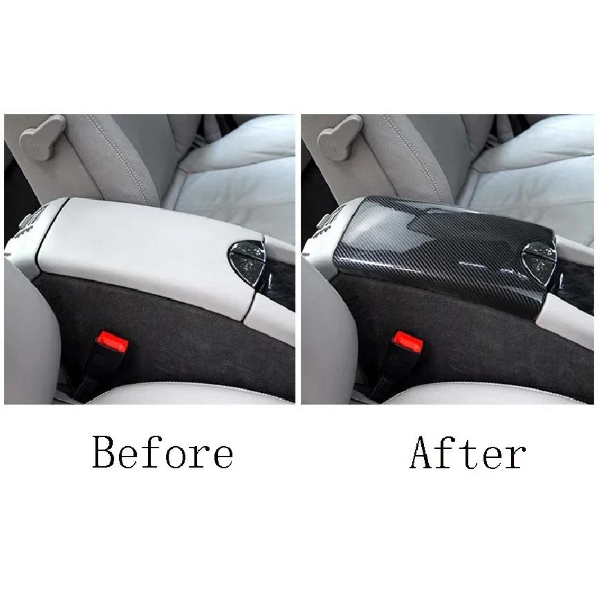 Carbon faser Auto Center Konsole Deckel panel Armlehne Box Trim Schutzhülle Aufkleber Für Mercedes Benz E klasse W211 2003-2008