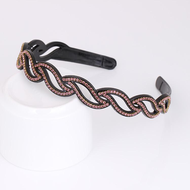 Пластиковое оголовье со стразами фиолетовый