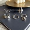Design Geometric Stunning Silver Ring For Women Adjustable 925 Sterling Silver Jewelry