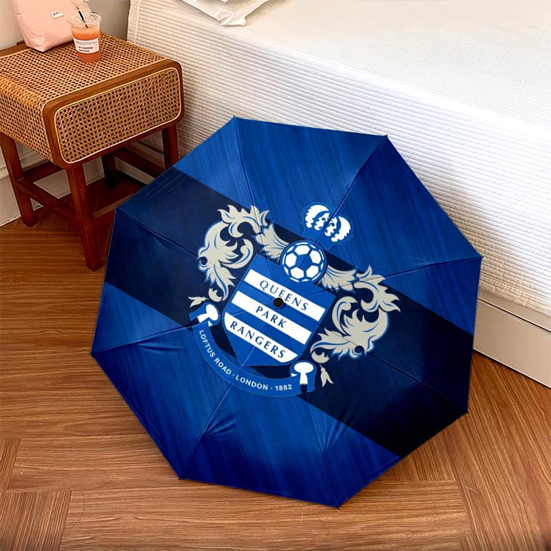 Queens Park Rangers Football Clubpattern, Automatic Folding Umbrella, Portable and Foldable Design, 8 Ribs, a Christmas or Birthday Gift.