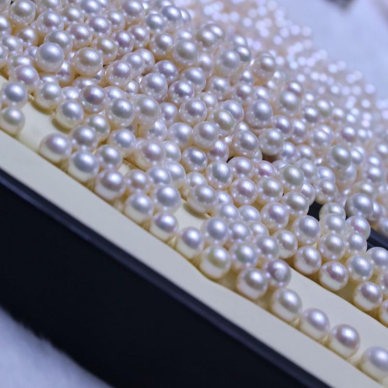 Zhuji Süßwasser AAA Runde Perlen 3-11mm: Halbgebohrt, Leicht fehlerhaft, Starker Glanz, Ungefärbte lose Perlen für DIY.