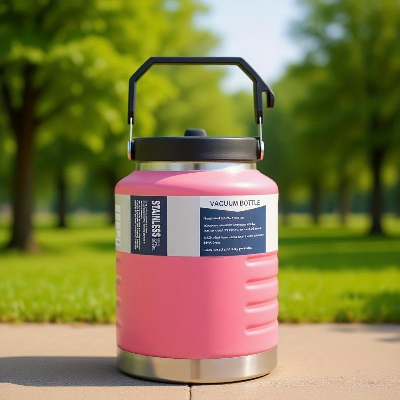 50oz/67oz Large Capacity Double-Wall Vacuum Insulated Stainless Steel Water Bottle Leakproof Thermal Cup with Straw Lid & Handle