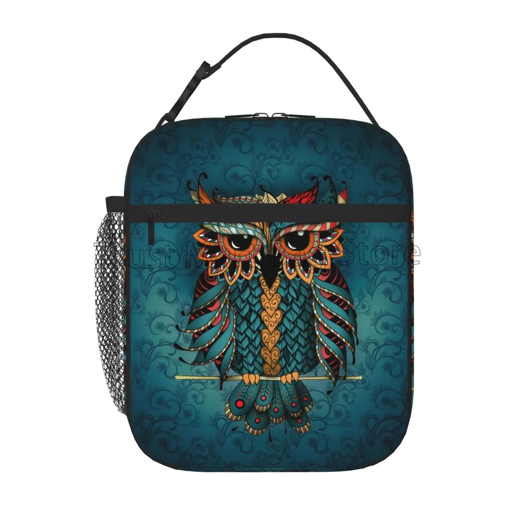 Owl Funny Lunch Bag Women Portable Lunch Box Insulated Cooler Reusable Bento Container Waterproof for Work School Travel Picnic