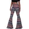 Calças de Yoga Femininas de Cintura Alta Fit Flare Estampadas Paisley Florais Boca de Sino Calças Leggings Flare
