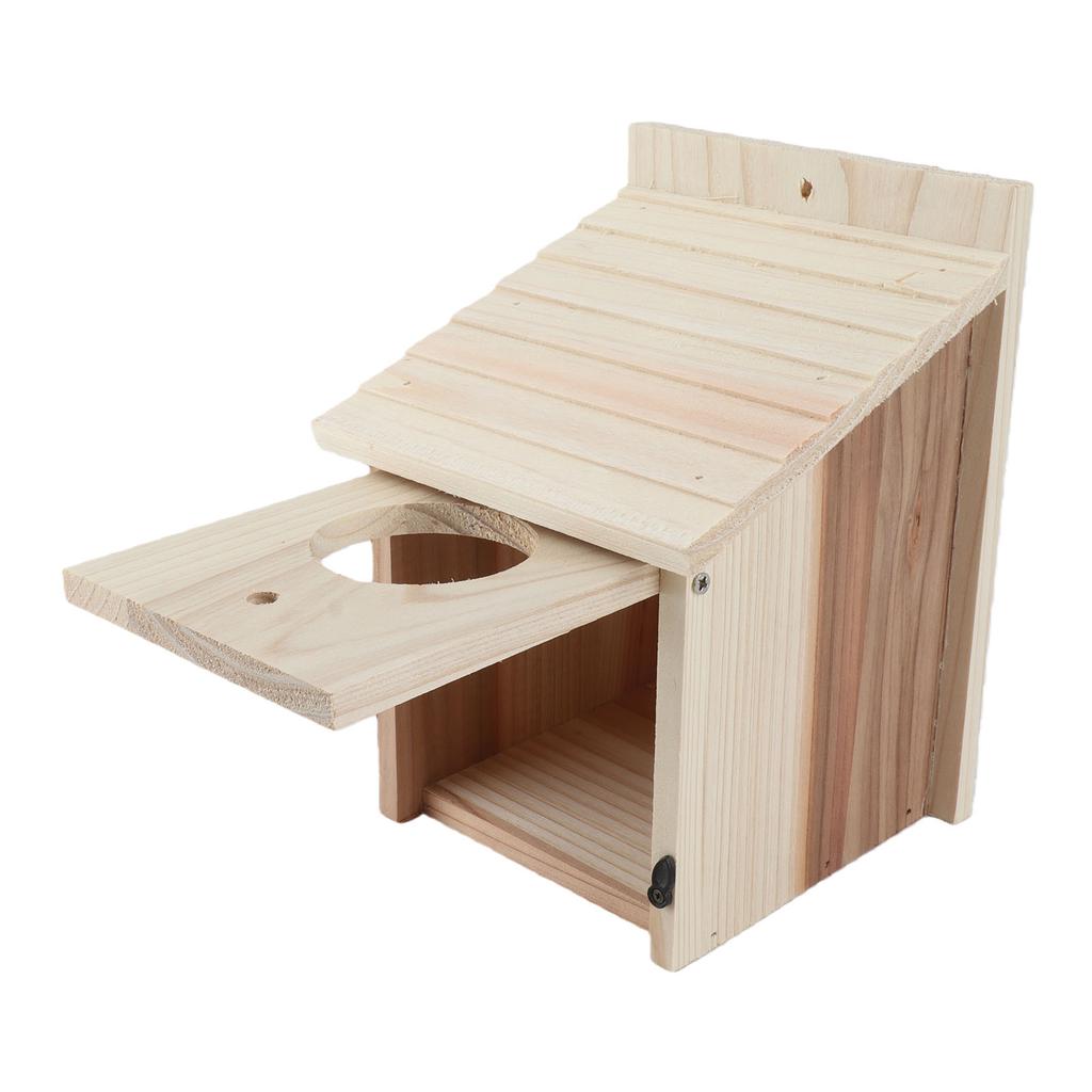 Outdoor Wooden Birdhouse Natural and Safe DIY Birdhouse Breeding Box with Standing Rod