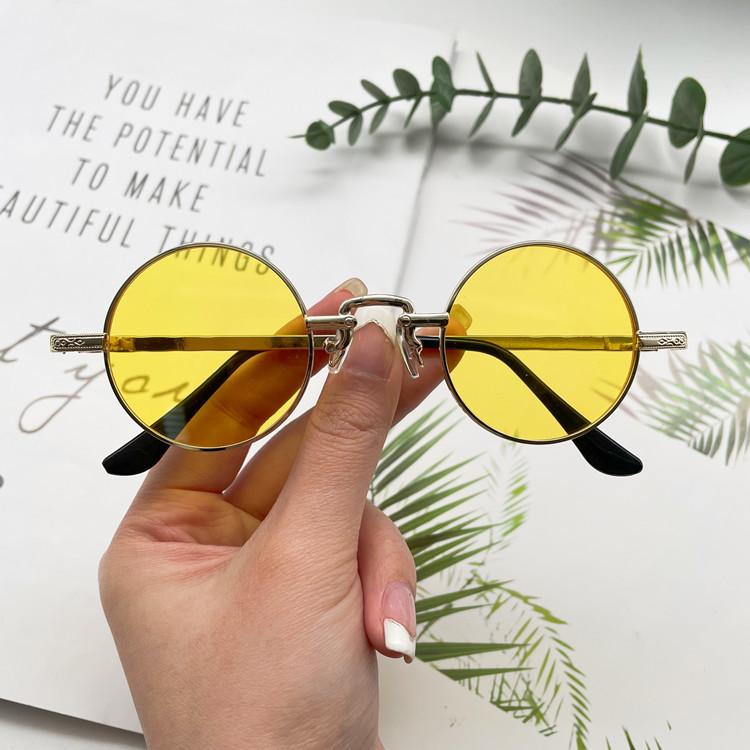 

Ретро-очки в стиле хип-хоп, маленькая круглая оправа, уличные мини-очки, забавные солнцезащитные очки, маленькие очки Prince