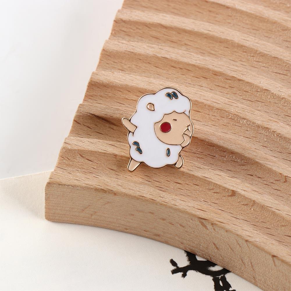 Interest Jesus Messiah Brooches Little Sheep Christian Faith Icon Badge Shirt Lapel Pins  Clothes