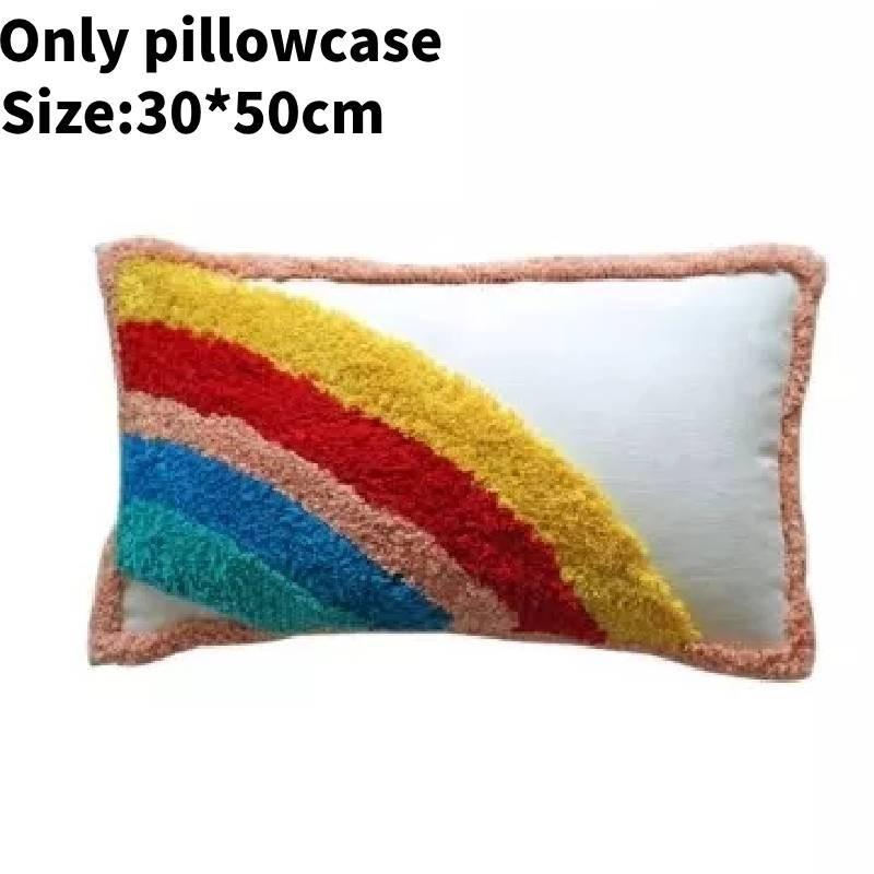 

Moroccan Tufted Embroidery Throw Pillow Cover Tassels Decorative Case Pillow Bridge 50cm