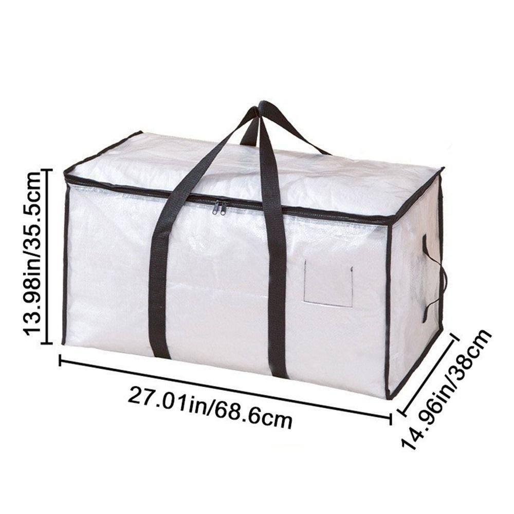 2Pcs Large Capacity Transparent Storage Bag Double Zipper Moving Luggage Bags  Travel