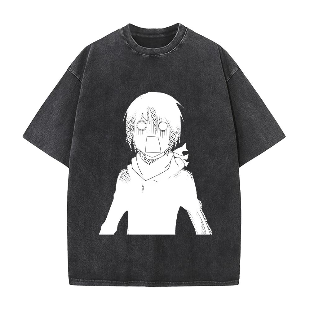 Anime Noragami Yato Graphic T Shirt Men Women Short Sleeve Clothing Casual Cotton Tshirt Vintage Washed T-shirt Harajuku Tops