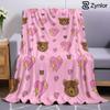 Bear Heart Glow Lightweight Microfiber Soft Christmas Fleece Blanket Warm Cozy Throw for Bed Sofa Office Travel All Season