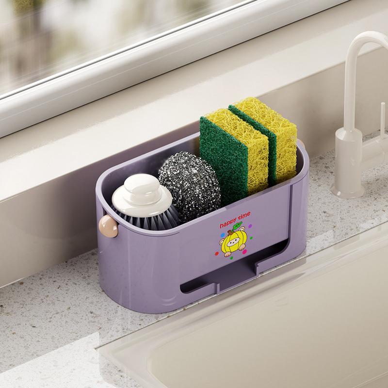 Sink Narrow Drain Storage Rack Faucet Rack Kitchen Household Sponge Rag Dishwashing Drain Rack Hanging Basket