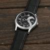 Romantic Couple Watches for Men and Women, Leather Strap Heart-Shaped Design Pair Watches, Black D-102