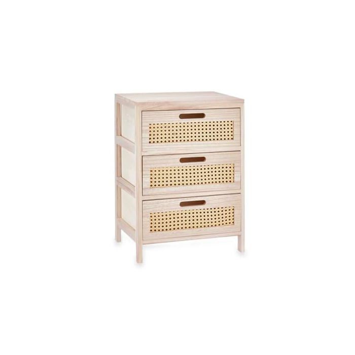Commode en rotin naturel - Gift Decor - 40x58x29 cm - 3 tiroirs - Léger - Naturel - Décoratif