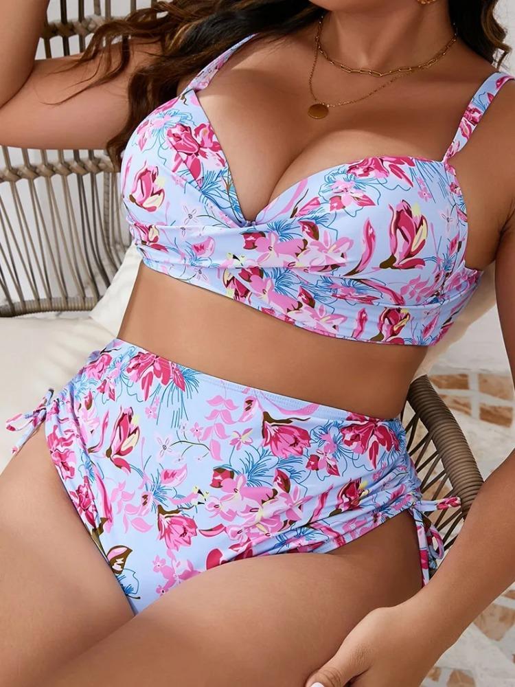 2025 Printed Tankini 0XL-5XL Two Piece Swimsuit Women Push Up Swimwear Female Sports Bathing Suit Beachwe