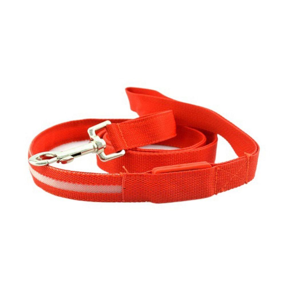 Adjustable LED Light Up Dog Leash Nylon Dog Glowing Walking Rope  At Night