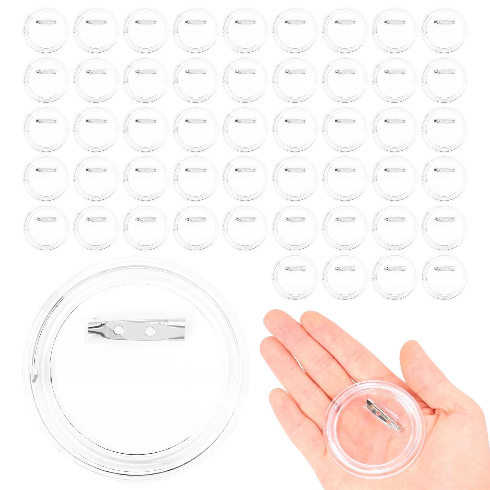 

50Pcs Clear Button Pins 58mm/75mm Acrylic Button Pins Personalized Badge Making Kit DIY Blank Buttons Pin for DIY Crafts Picture