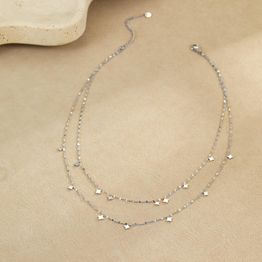 Double Layer Necklace Minimalist Elegant Choker Fashion Jewelry for Women Stylish Layered Chain