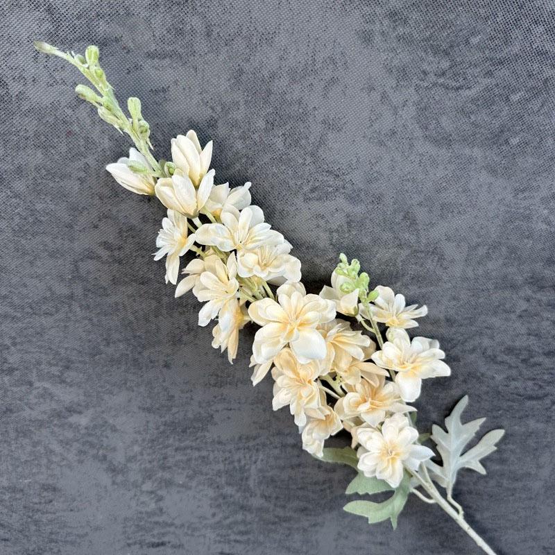 2 Główki 50cm Sztuczny Flokowany Kwiat Ostróżki Dekoracja Ślubna Domowa Fetionzi Sztuczny Dekor Rekwizyty Fotograficzne Sztuczny Kwiat