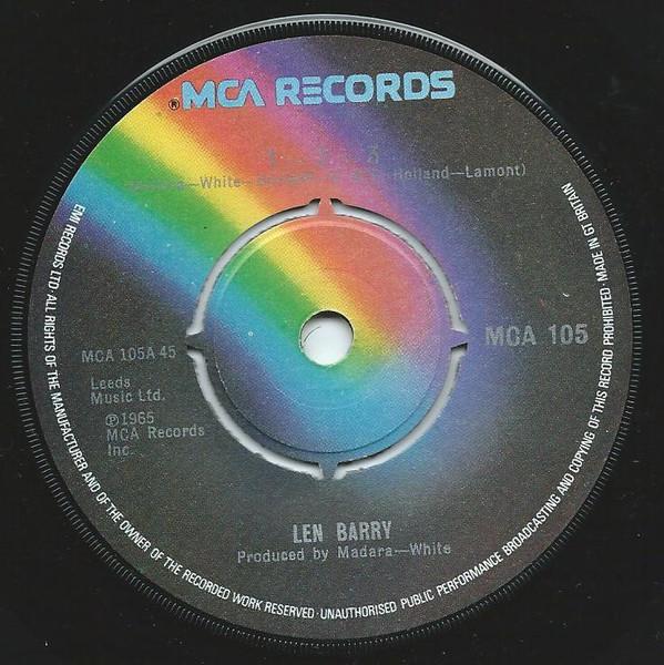 7inch Record LEN BARRY - 1-2-3  MCA105 MCA Records 1976 UK Pop Used