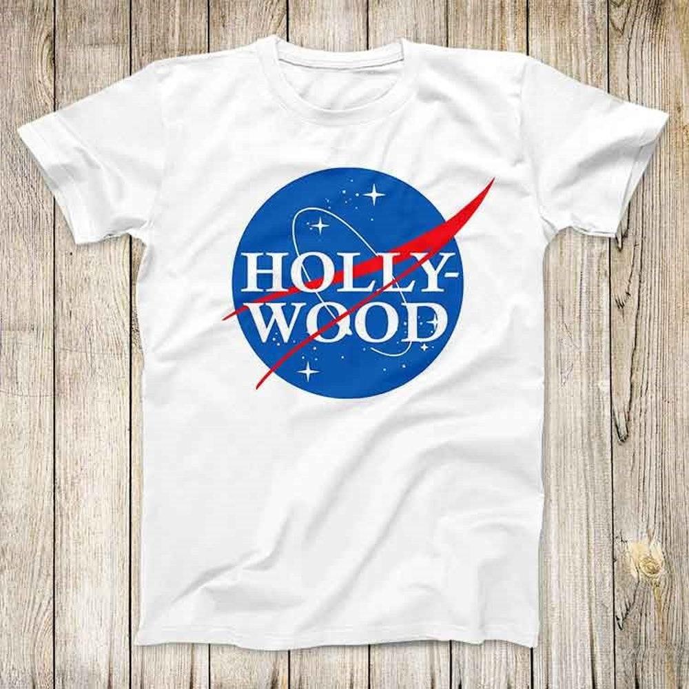 

Футболка из 100% хлопка плотностью 230 г/м2, футболка Hollywood Nasa Top Tee, лучший милый подарок, мужская женская футболка унисекс 3049 XS белый