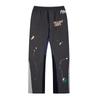 Gallery Dept Pantalon de survêtement décontracté style high street à cordon de serrage, splicing à éclaboussures d'encre peint à la main, légèrement tiré, pantalon de sport ample pour hommes et femmes