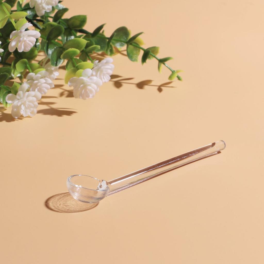 Long Handle Glass Spoons Clear Dessert Beautiful Glass Flatware Coffee Stirring Spoons Tea Spoons for Home Party Bar