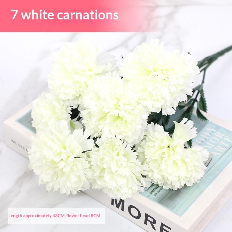 Artificial Carnation Real Touch Flower Bouquet Non-fading Reusable for Mother's Day Surprise Wedding Banquet Home Ornament
