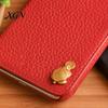 Positive Energy Charm Golden Turtle Feng Shui Ornament for Wealth And Prosperity, Metal Chinese Luck Handcrafted Brass with Faux Leather Sleeve,