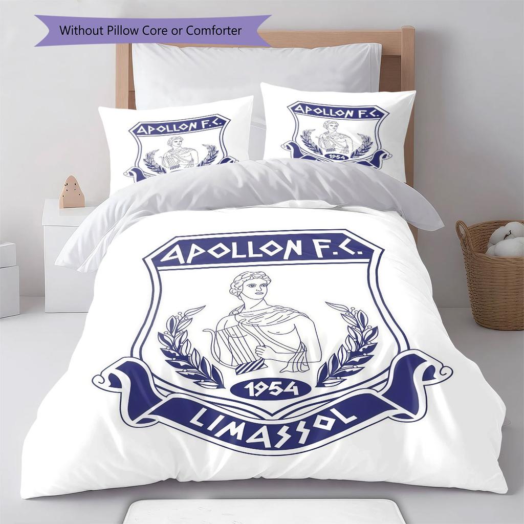 Apollon Limassol FC Bedding Quilt Set Quilt Cover Pillowcase Home Decoration Birthday Gift (1 * Duvet Cover + 2 * Pillowcase, Without Core)