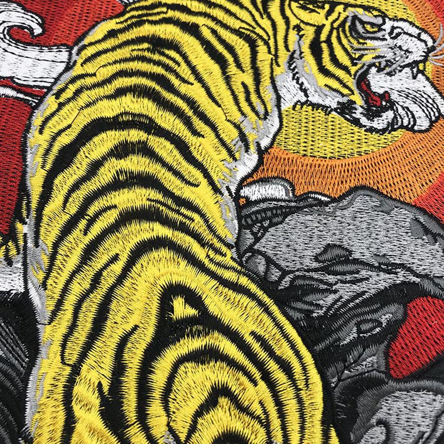 1Pc Mountain Tiger Embroidery Applique Iron On Patches For Clothes Jacket DIY Craft Sewing Accessories