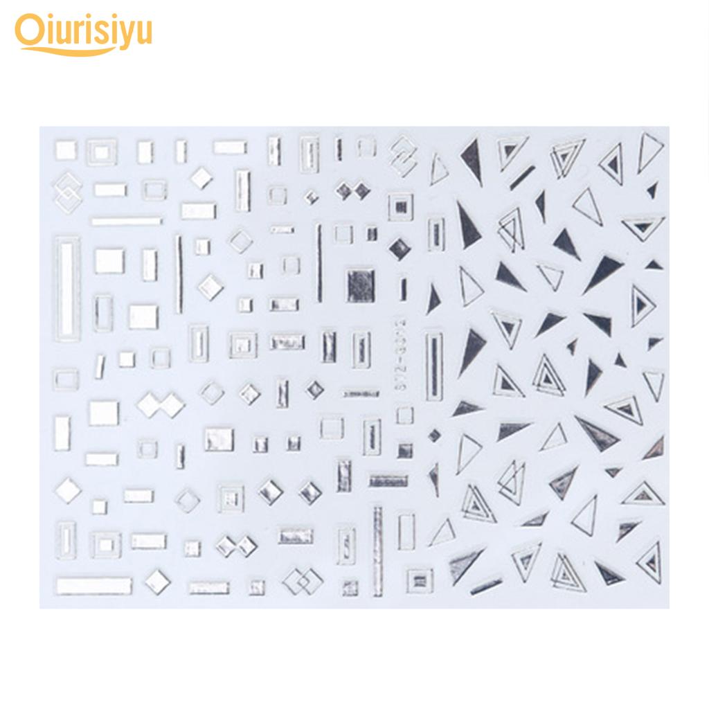 Gold Colour Geometry Shapes Nail Art Sticker