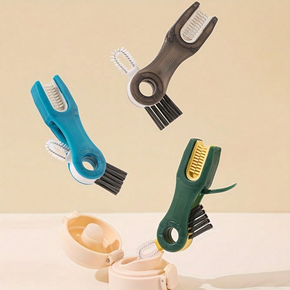 4-In-1 Cleaning Tool Cup Brush: Lid Brush, Water Bottle Cleaner, Insulated Tumbler Gap Cleaner, U-Shaped Cup Rim Cleaner