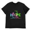 Hope Metastatic Breast Cancer with Green Teal Pink Ribbon T-Shirt Sublime Funny T-shirt Street Wear Mens Designer T Shirt