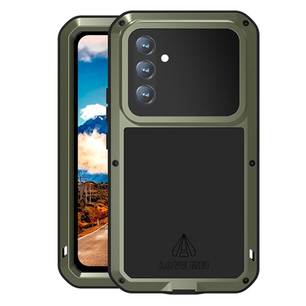 LOVE MEI Für Samsung Galaxy A54 5G Metall+Silikon Handyhülle Vollständige Schutzhülle mit gehärtetem Glas