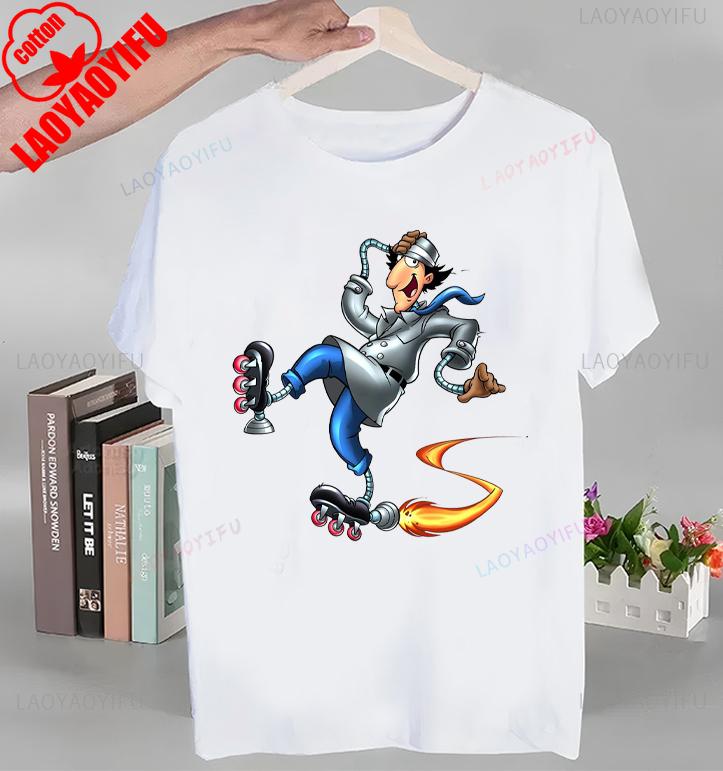 Animiertes Inspektor Gadget T-Shirt Oberteile Animiertes Inspektor Gadget T-Shirt Hochwertige Baumwolle