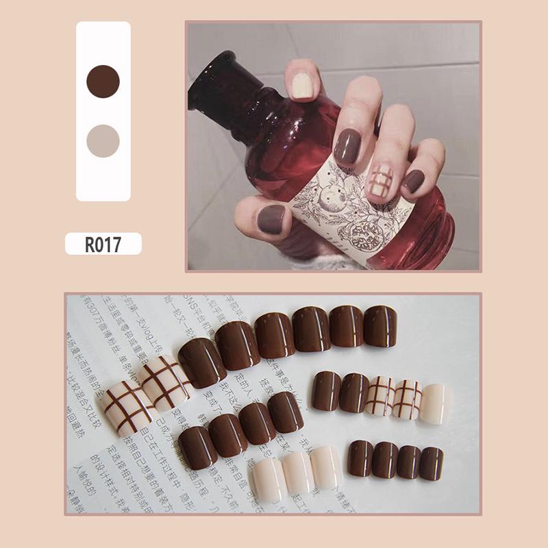 24 Pieces Boxed New Finished Nail Patch Fake Nail Wearable Nail Patch Waterproof