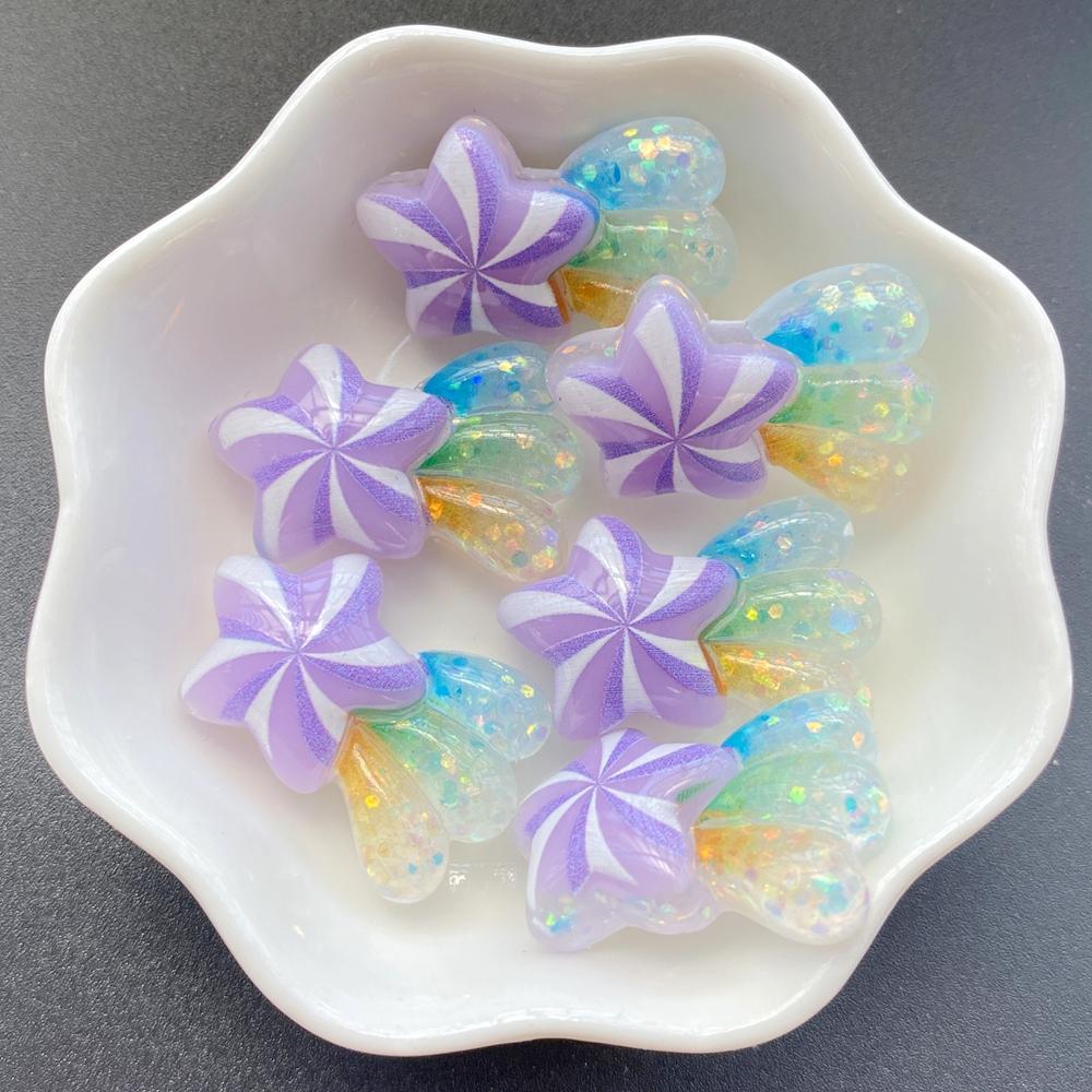 

10pcs Resin Kawaii Cute Shiny Colorful Stars Rainbow Flat Back Stones Applique DIY Wedding Home Decor DIY Jewelry Making