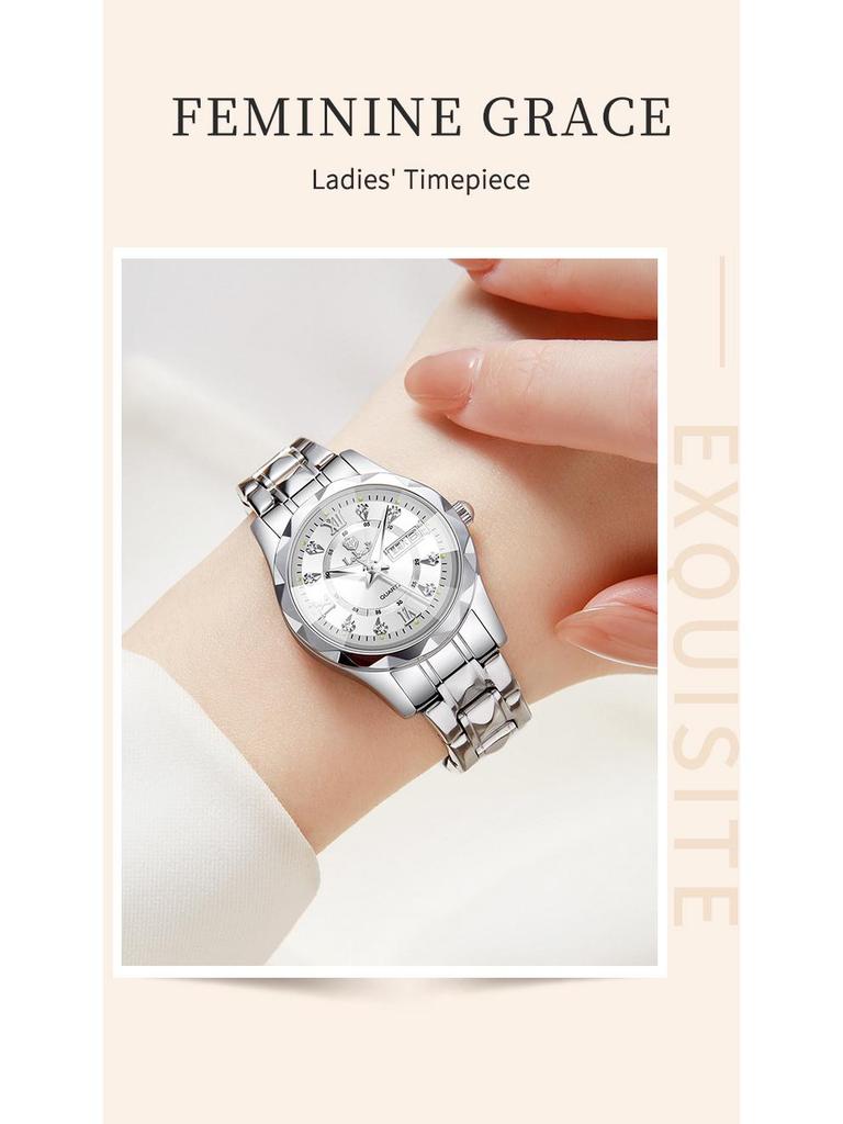 La Baoli Women's Waterproof Casual Steel Band Wristwatch - Model LA842