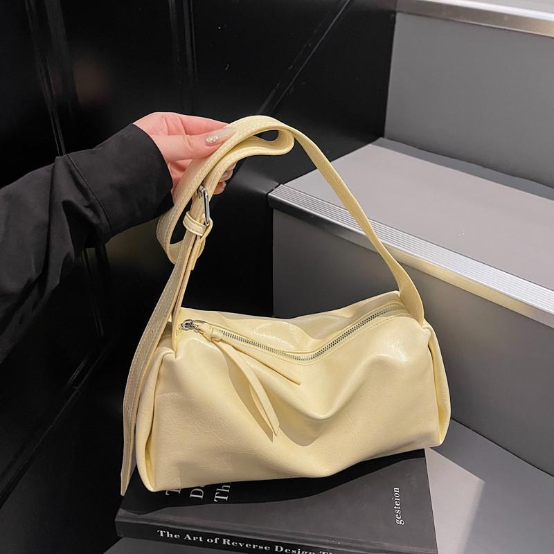 Color Solid Simple Large Capacity Women Casual Shoulder Bag For Daily Use