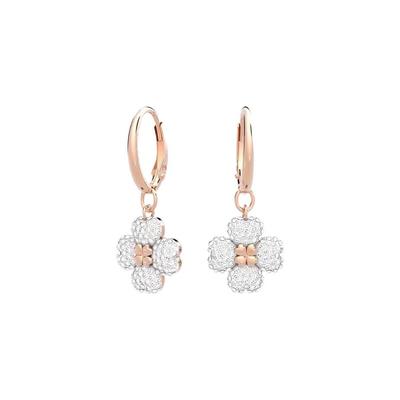 Faux Crystal Earrings Womens Rose Gold