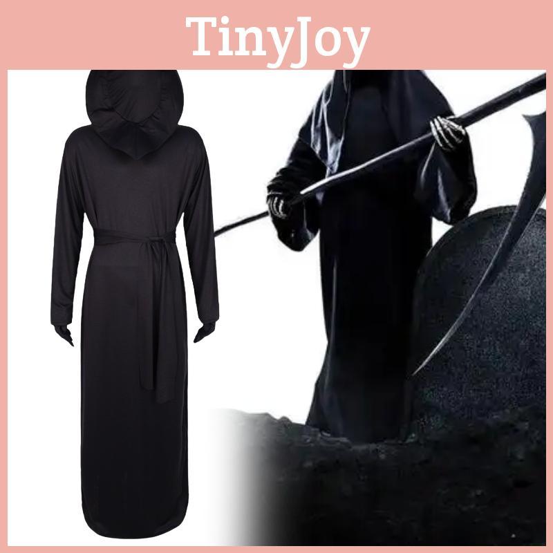 Halloween Black Death God Cosplay Costume With Polyester Fabric For Stage Performances And Party Events