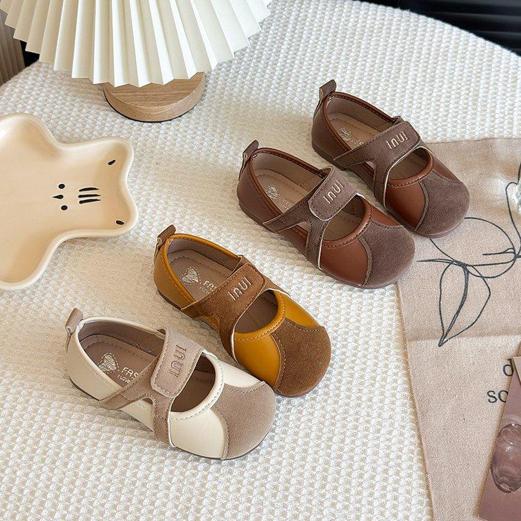 Baby baby small leather shoes soft sole comfortable shallow mouth shoes autumn single shoes British style girls princess shoes 0-1-3 years old