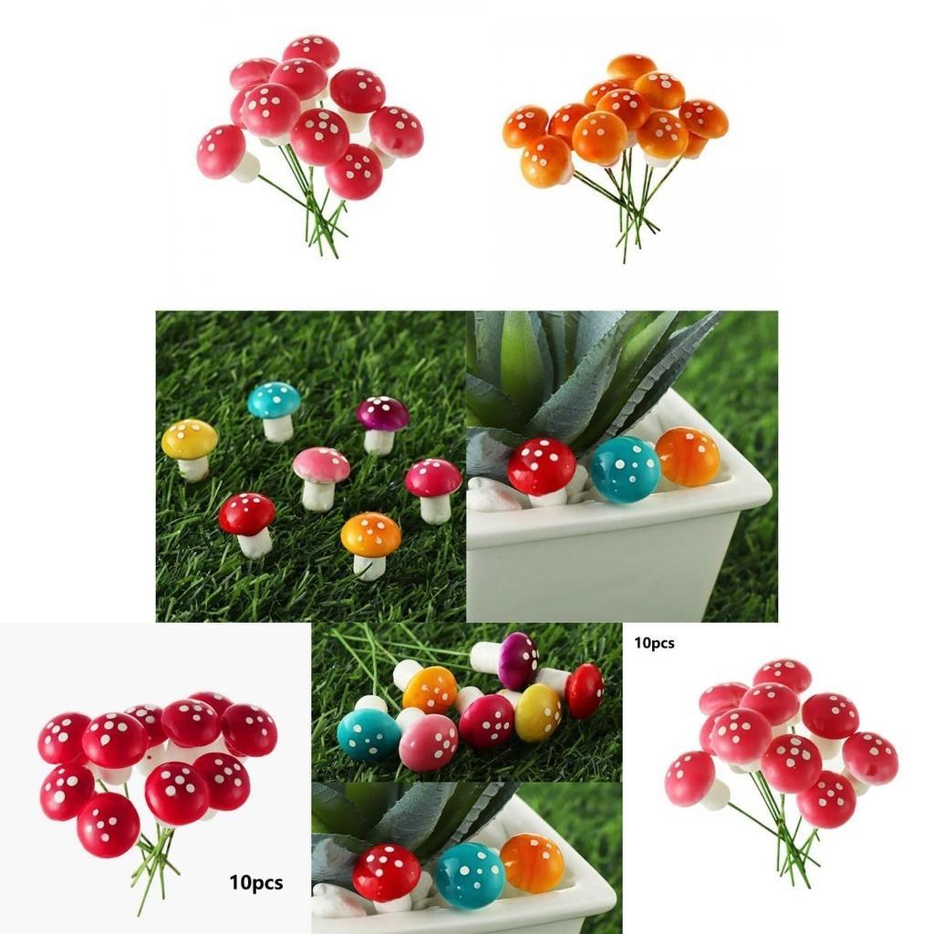 Vibrant Mini Colorful Mushroom Ornaments For Enchanting Dollhouse Garden Decor